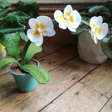 White and yellow orchid, felt orchid, orchid houseplants, faux flowers, handmade fabric orchid in a pot