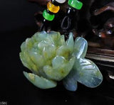 NEW LISTING100% Natural Hand-carved Jade Pendant Jadeite Necklace peony flower 150i