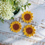 Sunflower coasters, big sunflowers for home decor, sunflower mini doilies, lace coasters