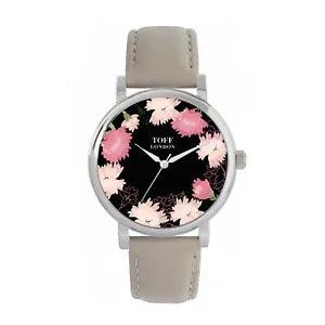 Toff London TLWS-89419 Ladies Pink Carnations Flower Watch