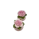 Vintage Denton China Pink Flower Salt Pepper Shaker Set Carnation Rose England
