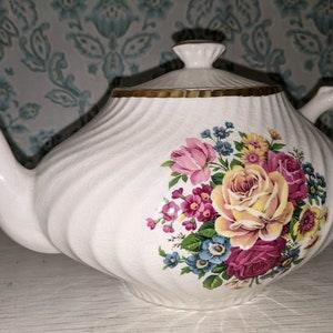 Arthur Wood Teapot Rose Bouquet  Made in England Vintage