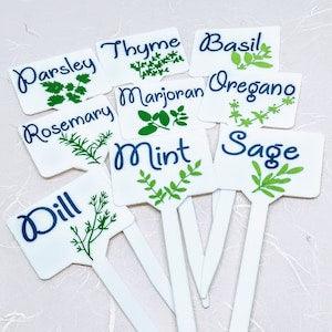 Plant labels for herbs, Plastic labels, Garden markers, Vegetable labels, Nursery label