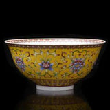 Chinese Porcelain Hand-painted peony flower Bowl w Qing QianLong Mark  h191