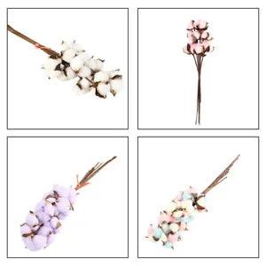 10 Heads Dried Cotton Flower Artificial Bouquet Flowers Home Party Decor DIY