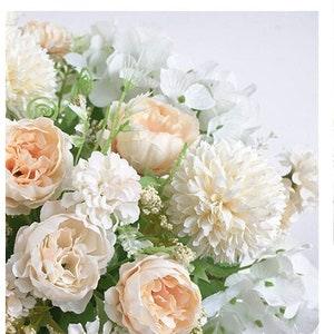 Artificial Peony Bouquet / Silk Peonies Bunch / Bridal Peony and Hydrangea Flowers Boquet