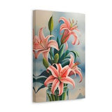 Canvas StarGazer Lily Painting Floral Canvas Flower Arrangement Canvas Art Beautiful Gift for Her Home Wall Decor Flower Bouquet