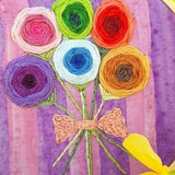 4 inch Bouquet of Flowers Hand-Embroidered Hoop Art