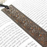 Sunflower/Daisy Leather Bookmark, Floral Bookmark, Premium Handmade Leather Bookmark in 4 Colors, Gift for Her/Mom/Sister/Grandmother/Friend
