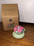 AVON Flower Of The Month Teacup Musical, January Carnation 1998 Vintage New