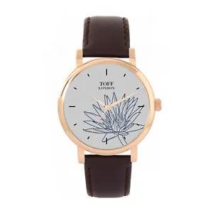 Toff London TLWS-17594 Ladies Blue Water Lilies Flower Watch
