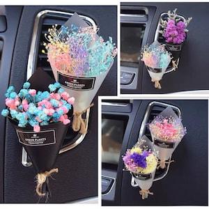 Colorful Natural Dried Flower Bouquet - Car Accessories - Vent Clip Scent Diffuser - Perfume Decoration -Gifts