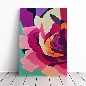 Peony Flower Suprematism Canvas Print Wall Art Framed Picture Home Decor Large
