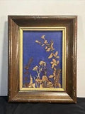 Vintage Dried Pressed Wild Flower Arrangement in Wood Picture Frame Floral 8x10???