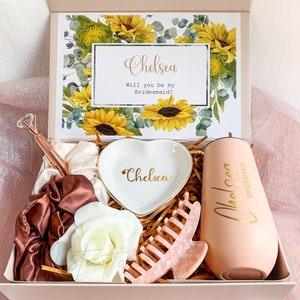 Sunflower Bridesmaid Proposal Box, Wedding Proposal Box, Sunflower Bridesmaid Gift Box, Bridal Shower Favor, Party Supply _MSP2