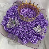 Light Up Bouquet, Purple Lavender Eternal Rose Bouquet, Ever Lasting Roses, 35 Rose Bouquet, Ramo Buchon, Romantic Bouquet, Princess Bouquet