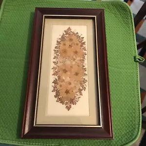 Vintage Pressed Dried Flowers Under Glass w/ Frame Wall Art Joanna Sheen