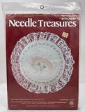 Needle Treasures Candlewick Carnations Pillow Kit 12" Round Lace-New & Sealed