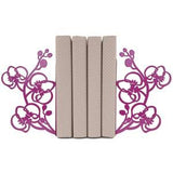 Bookends Orchid / Floral Bookend Unique / Heavy Book Ends / Stopper Book Holder Stand / Library Bookshelf Plant D???cor Desk / Book Lover Gift