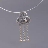 I05 Pendant Bloom Peony With Tassel Sterling Silver 925
