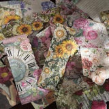 Vintage Blooms Flower Paper Stickers Junk Journals Diary Diy Scrapbooking Crafts