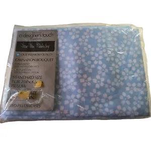 Vintage Diane Von Furstenberg Sears Carnation Bouquet Pillowcases Standard Set