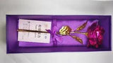 Gold Foil Rose Artificial Pink Flowers Amazing Lover Gifts Souvenir Holidays