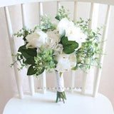 Artificial Wedding Bouquet White Peony Bouquet Bridal Bridesmaid Bouquet Spring Summer Wedding Silk Flower Bouquet