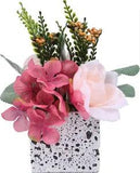 Artificial Flower Potted Plant Peony and Small Ceramic Vase Fake Plant Eucalyptu