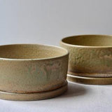 Round Bonsai Pot, Handmade Planter, Modern Pottery, Ceramic Orchid Pot, Succulent Pot, Bonsai Tree Pot, Planter With Tray, Pot With Plate