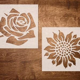 ROSE and SUNFLOWER stencil (6
