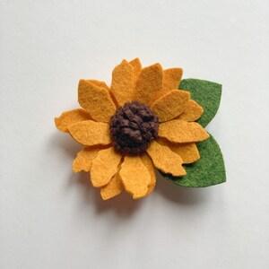 Sunflower Headband, Sunflower clip, Felt Flower Headband, Newborn Headband, Nylon Headband, Everyday Baby Headband, Baby Girl Headband