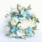 BLUE WEDDING BOUQUET , Light Blue and White Wedding Bouquet , Real Touch and Silk Wedding Bouquet , Real Touch Peonies , Real Touch Calla