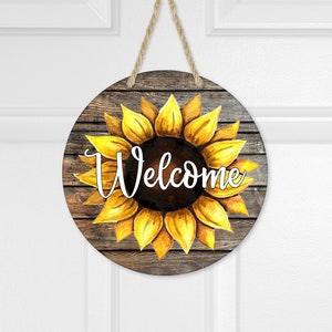 Welcome Sign, Sunflower Sign, Door Sign, Home Decor, Farmhouse,Farmhouse Decor