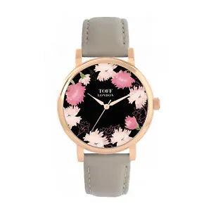Toff London TLWS-89422 Ladies Pink Carnations Flower Watch