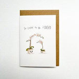 So Lucky To Be Y'Orchid Handmade greeting card Love card Mother's day card for mum funny flower illustration