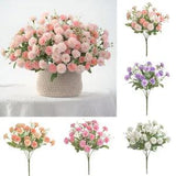 Carnation Fake Flowers Artificial Holding Flowers 20 Heads Home Decoration