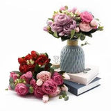 Silk Peony Artificial Flowers Bunch Bouquet Home Wedding Bride Party deco Gifts