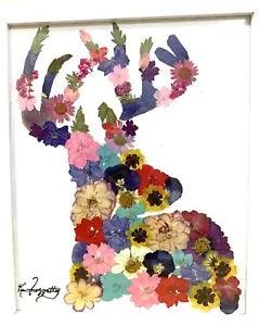 Dried Floral Art/Deer/Original