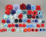57pcs Mixed Color Artificial Flower Heads Gift Decor Bulk Fake Flowers Heads Set