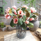 Real Touch Artificial Plants Magnolia Dancing Orchids Silk Flowers Branch Home Wedding Party Plant Wall Decoration Fake Flowers