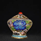 Purple copper cloisonn ??? twisted peony flower Jiang Jun jar ornament