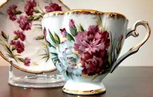 Royal Stafford Carnation Bone China Cup & Saucer Swirl