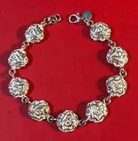 Sterling Silver Rose Flower Bracelet MOD Art Abstract Carnation 3D Minte Vtg NEW