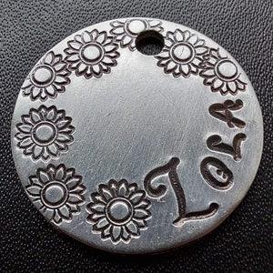 Dog Tag, Dog Tags, Pet Tags, Dog tags gift ideas, Cat tags gift ideas, sunflowers dog tag, nature pet tag, Lola pet tagPersonalized Dog Tags