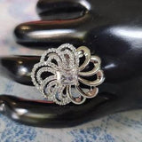 Bouquet of Glamour: Adjustable AD Studded Ring, Bollywood Inspired, Gift for her, Sparkle and Shine, Glamorous Accessory, Showstopper Piece