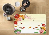 3D Peony Flower Goldfish NAO10994 Game Rug Mat Elegant Photo Carpet Mat Fay