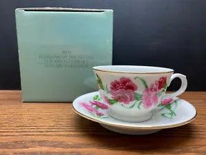 Avon 1991 Blossom of the Month Coffee Cup & Saucer January Carnation Flower