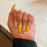 Sunflower Sparkle Nails
