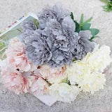 7 Heads big Artificial peony flower bouquet wedding home fall decorations